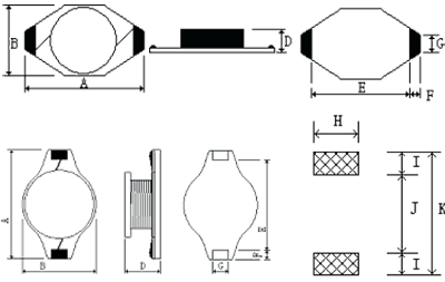 C型功率電感外部尺寸